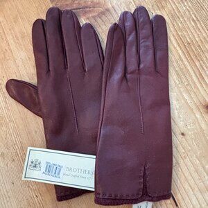 Women's Burgundy Leather Gloves